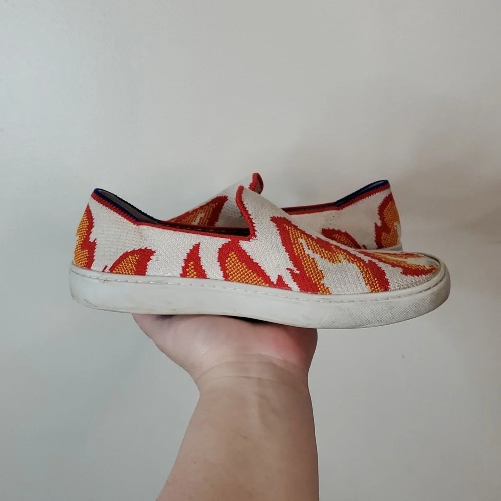 Rothy's Kids Flame Graphic Flats Size K3 White